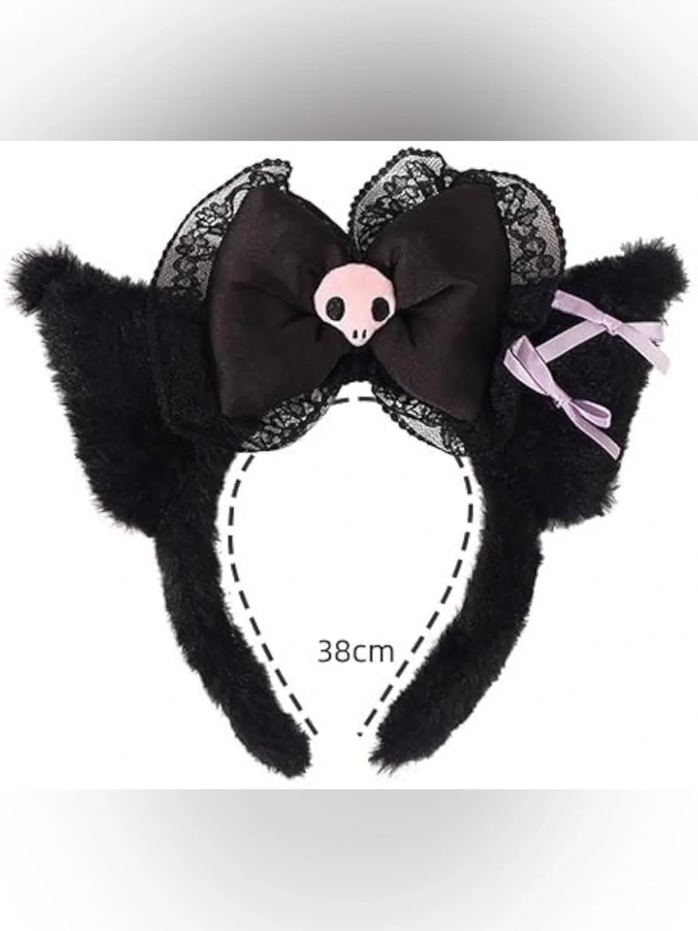Black Plush Bow Spa Headband